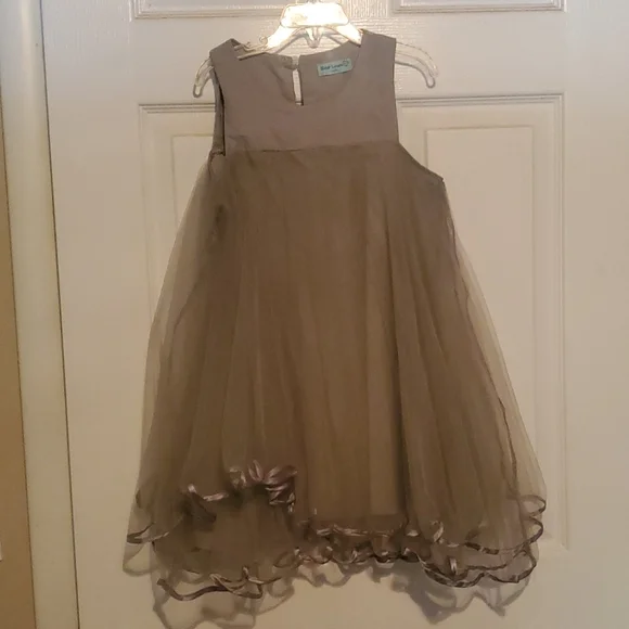 brown dress 5t self-portrait - Brown Georgette Flower Maxi Dress